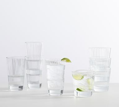Astoria Optic Stackable Tall Drinking Glasses - Set of 4