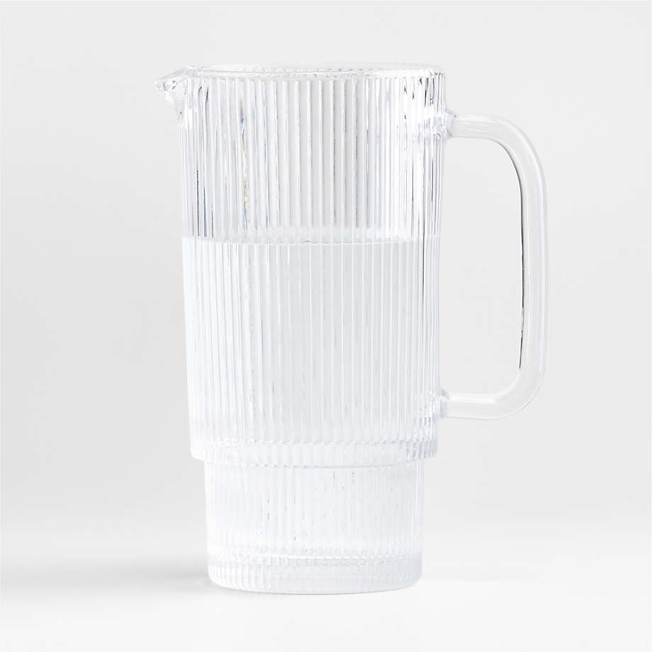 Atwell Ribbed Glass Pitcher