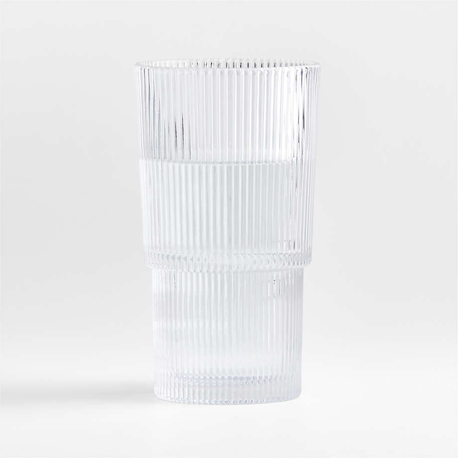 Atwell Tall Stackable Ribbed Glass