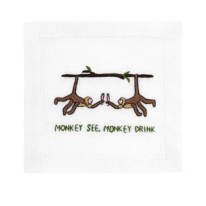 Monkey See, Monkey Drink Cocktail Napkins, Set of 4