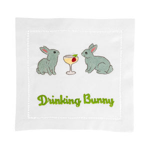 Drinking Bunny Cocktail Napkins, Set of 4