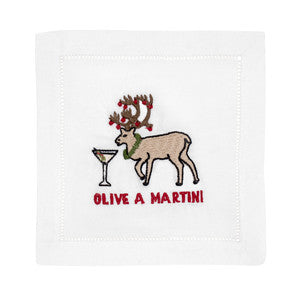 Olive A Martini Cocktail Napkins, Set of 4