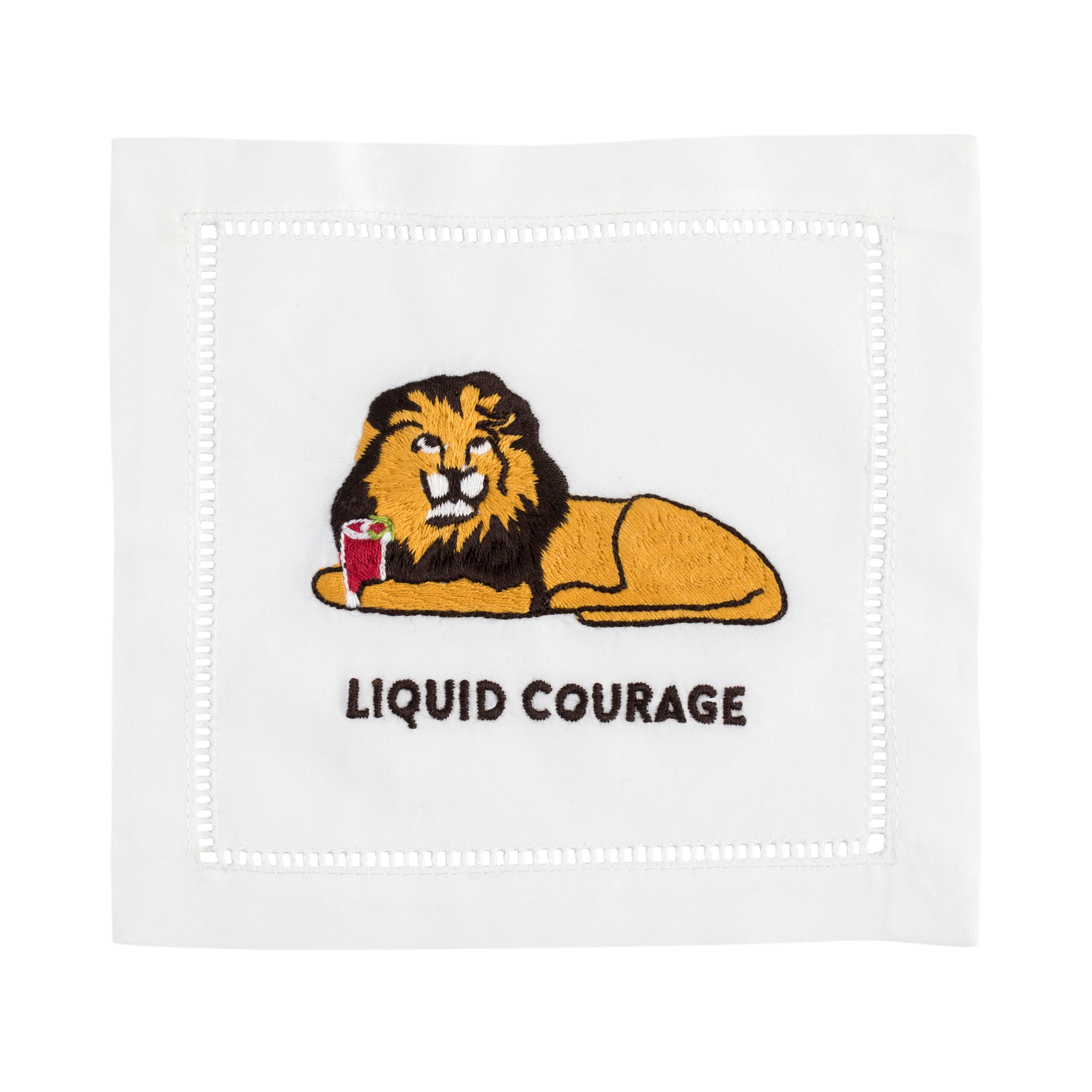 Liquid Courage Cocktail Napkins, Set of 4