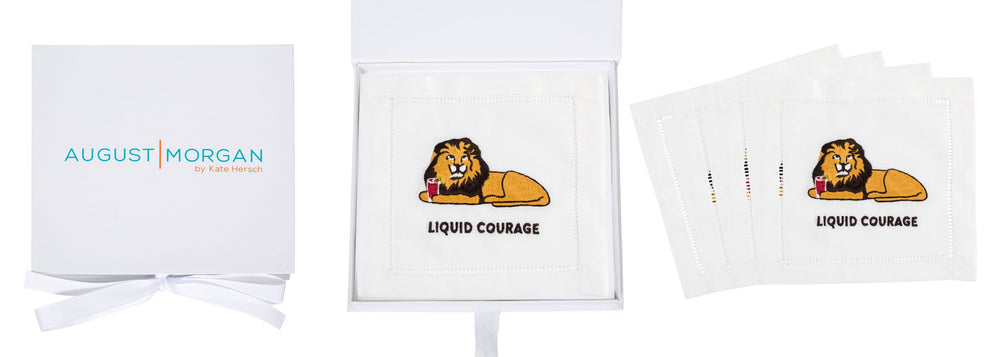 Liquid Courage Cocktail Napkins, Set of 4