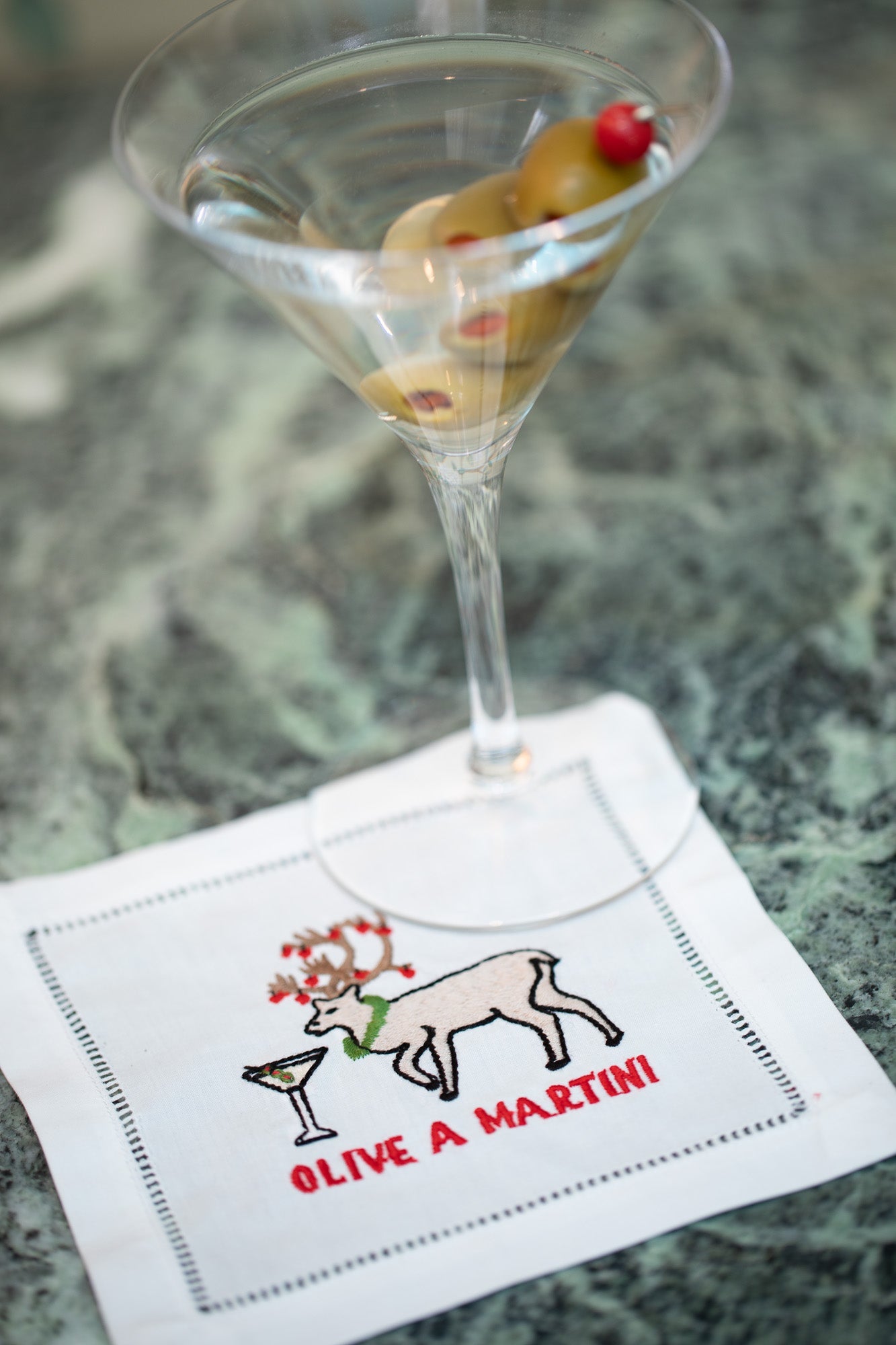 Olive A Martini Cocktail Napkins, Set of 4