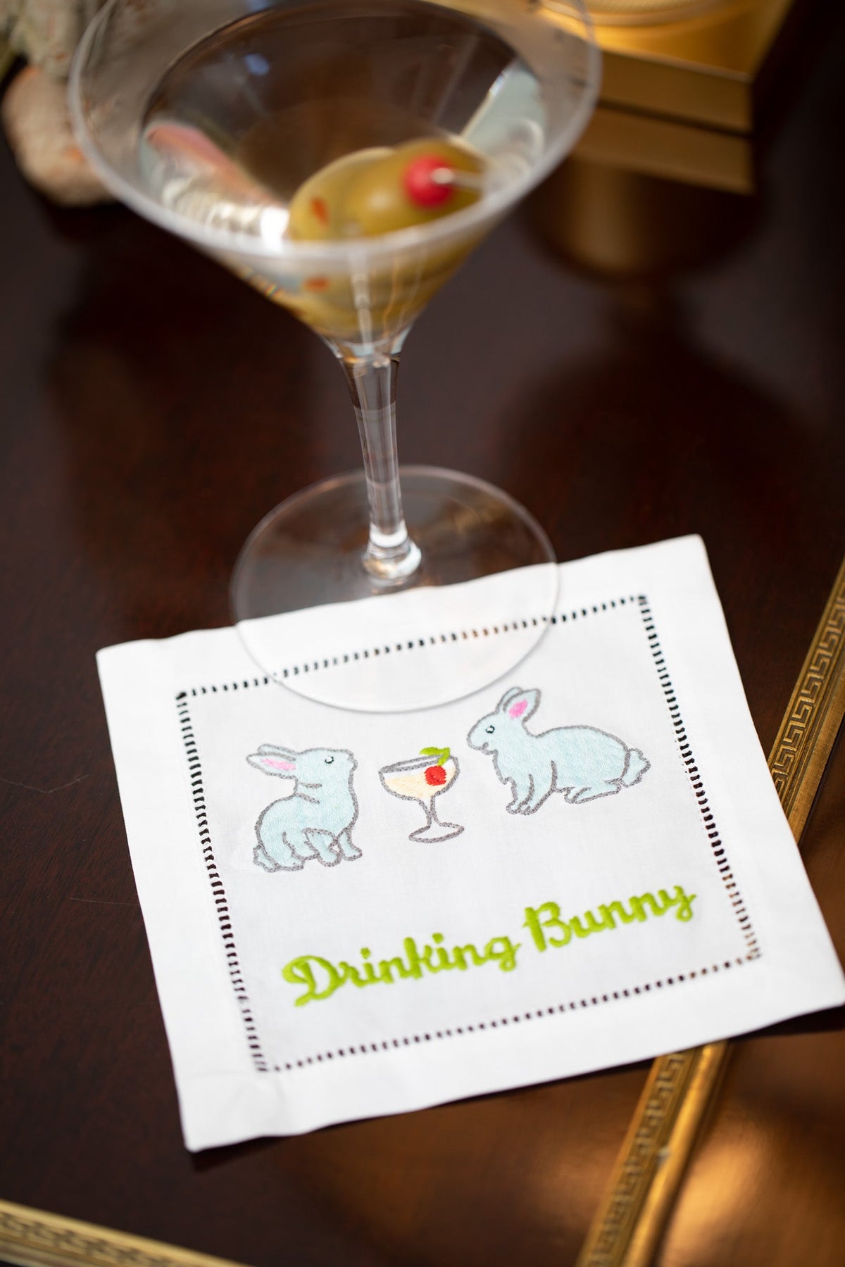 Drinking Bunny Cocktail Napkins, Set of 4