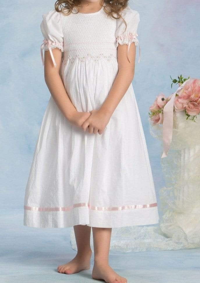 Ava Smocked Dress 2T / White Ava Smocked Dress 2T / White