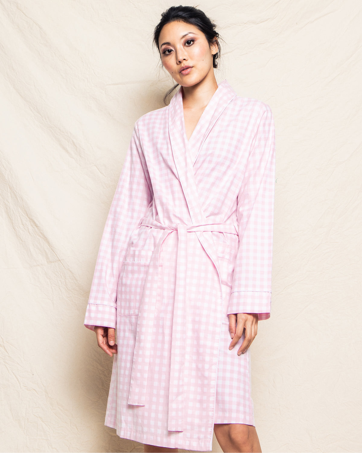 Women's Pink Gingham Robe