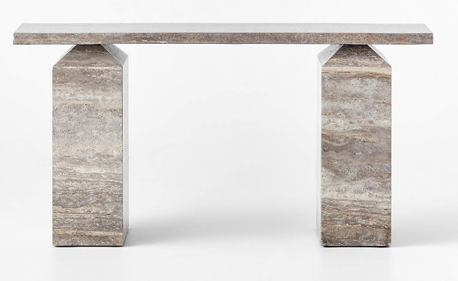 Civita Brown Travertine Console Table