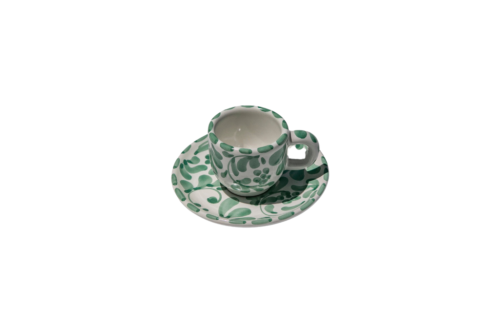 Espresso Cup with Saucer in Verde