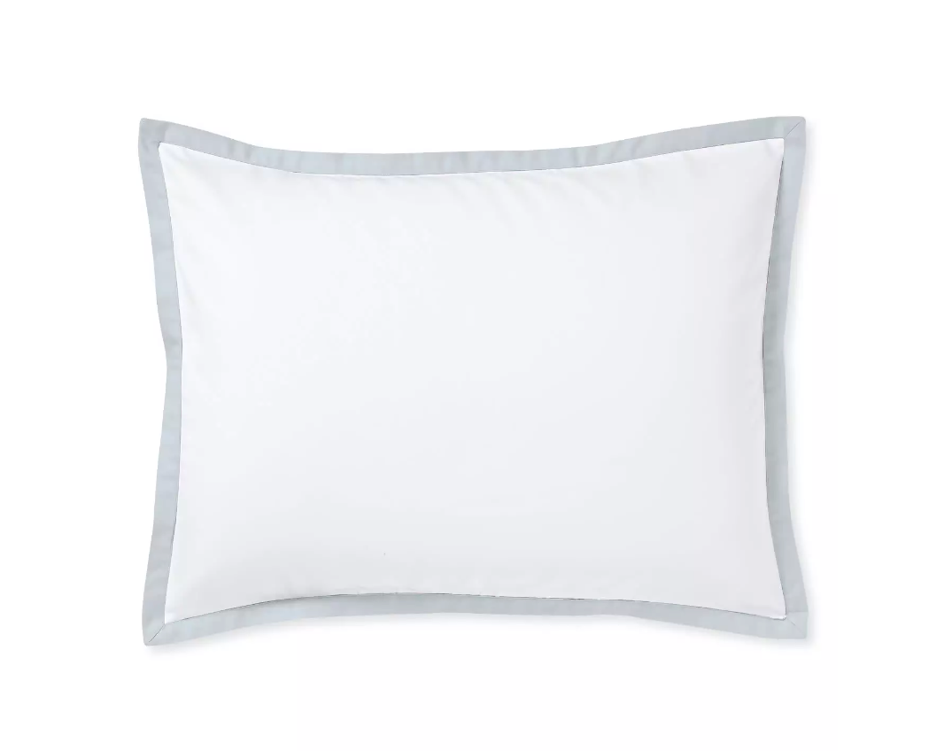 Border Frame Sateen King Sham (Sky)