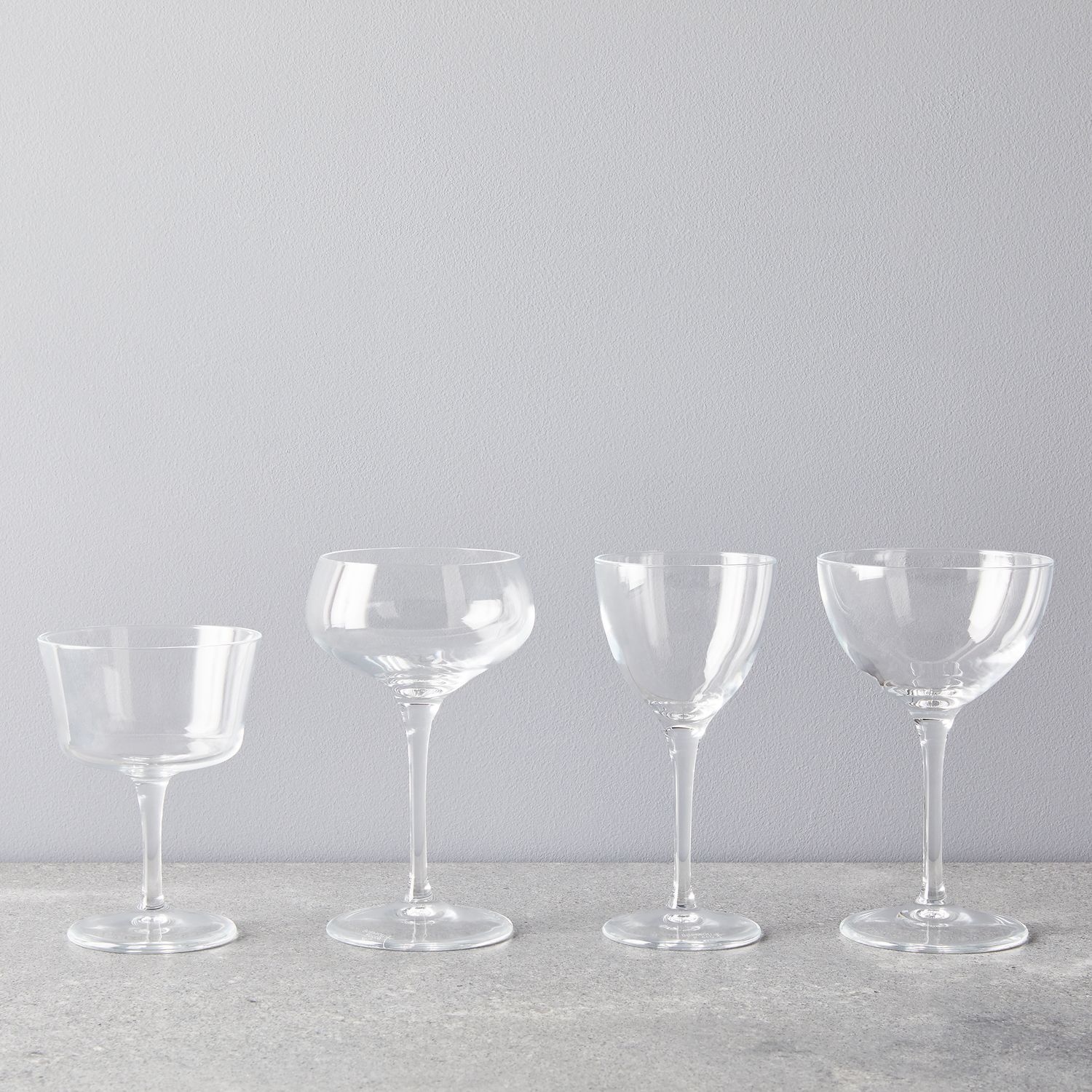 Classic Cocktail Glasses Set of 16