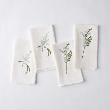 Botanical Flour Sack Cotton Napkins (Set of 4)
