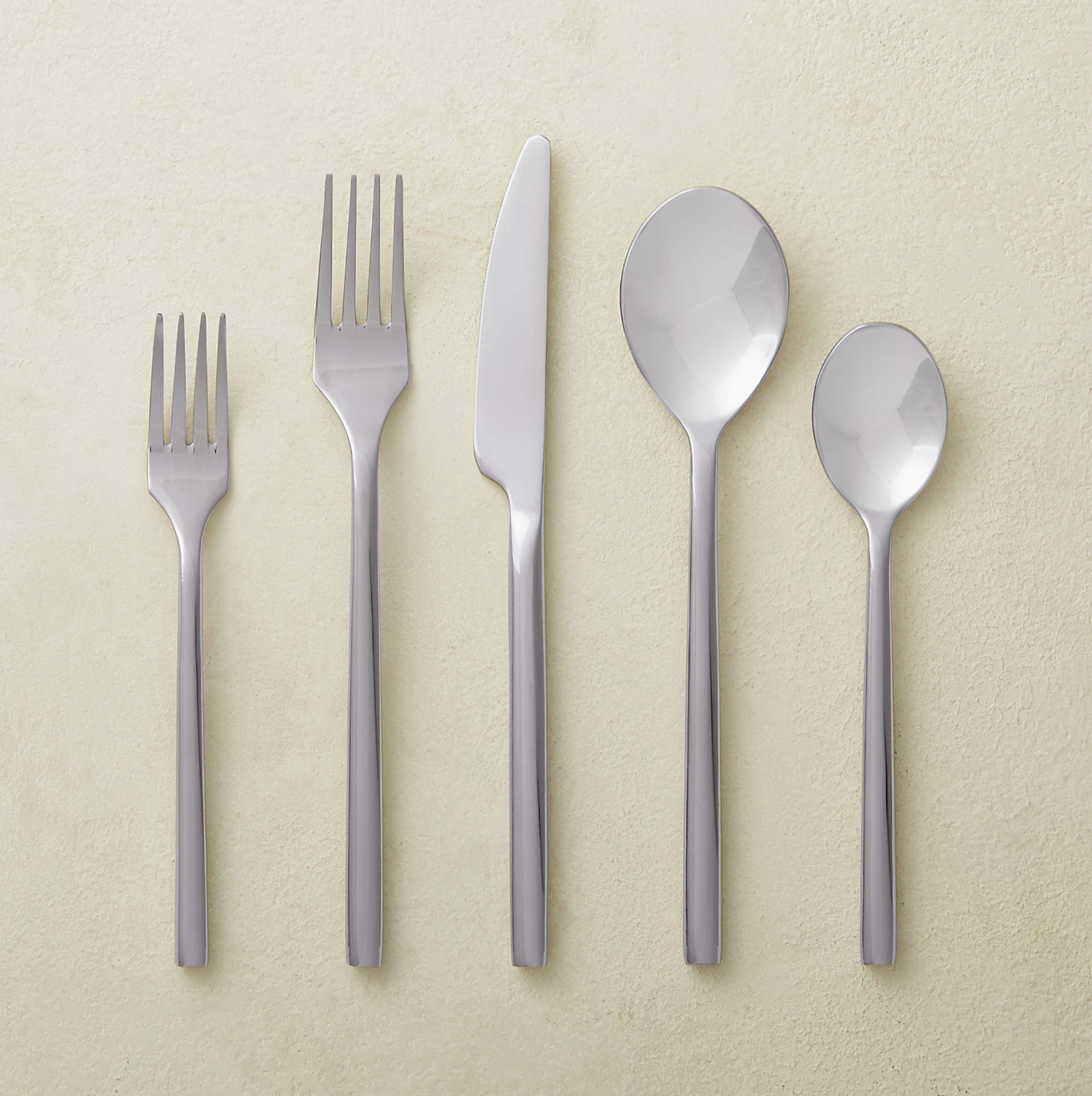 20-Piece Rush Shiny Silver Flatware Set