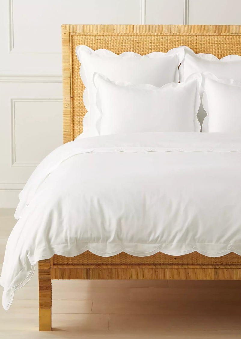 Scallop Sateen Duvet Cover - White