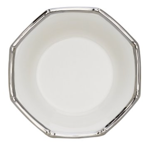 Bamboo Platinum-Trimmed Large Ceramic Serving Bowl