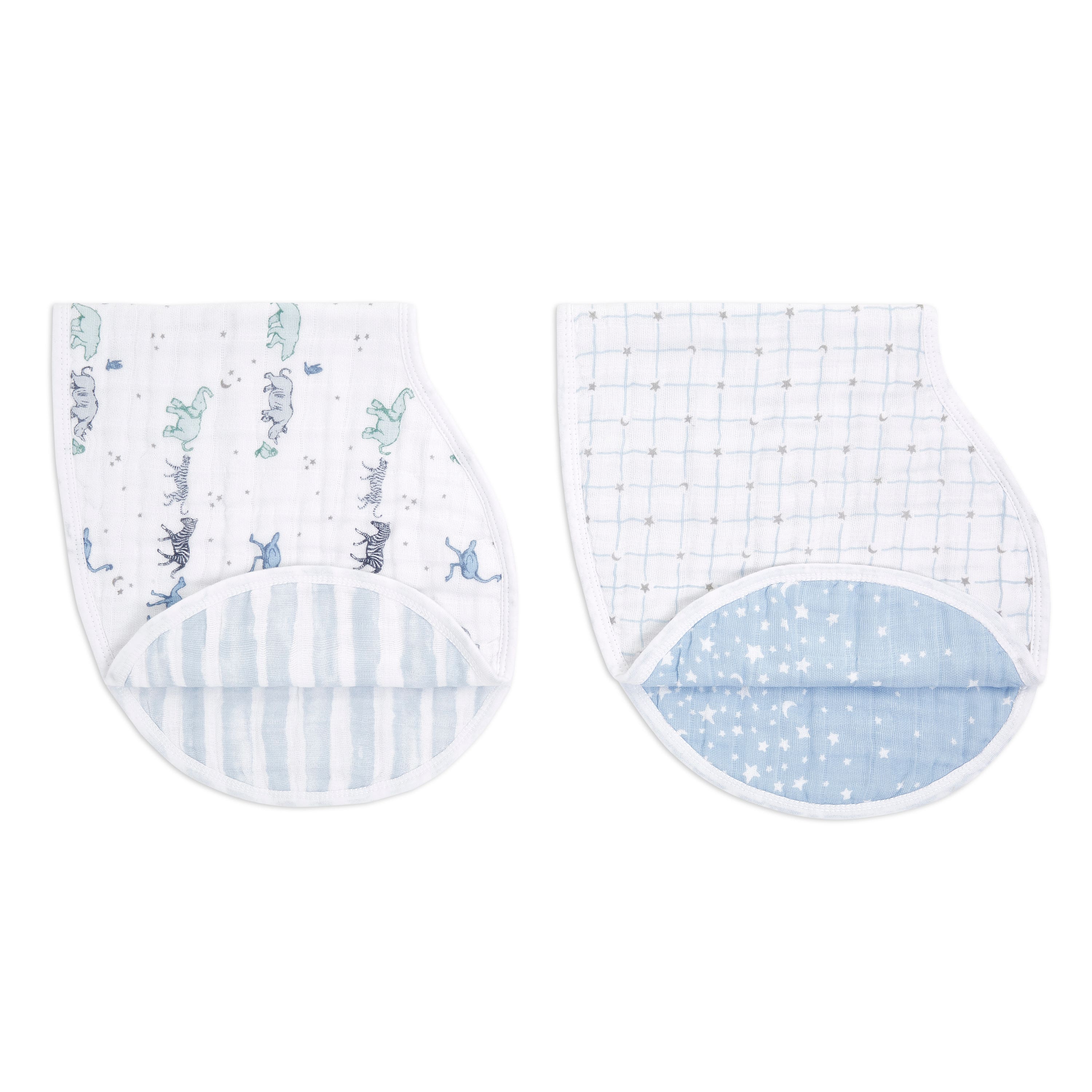 boutique cotton muslin burpy bibs 2 pack