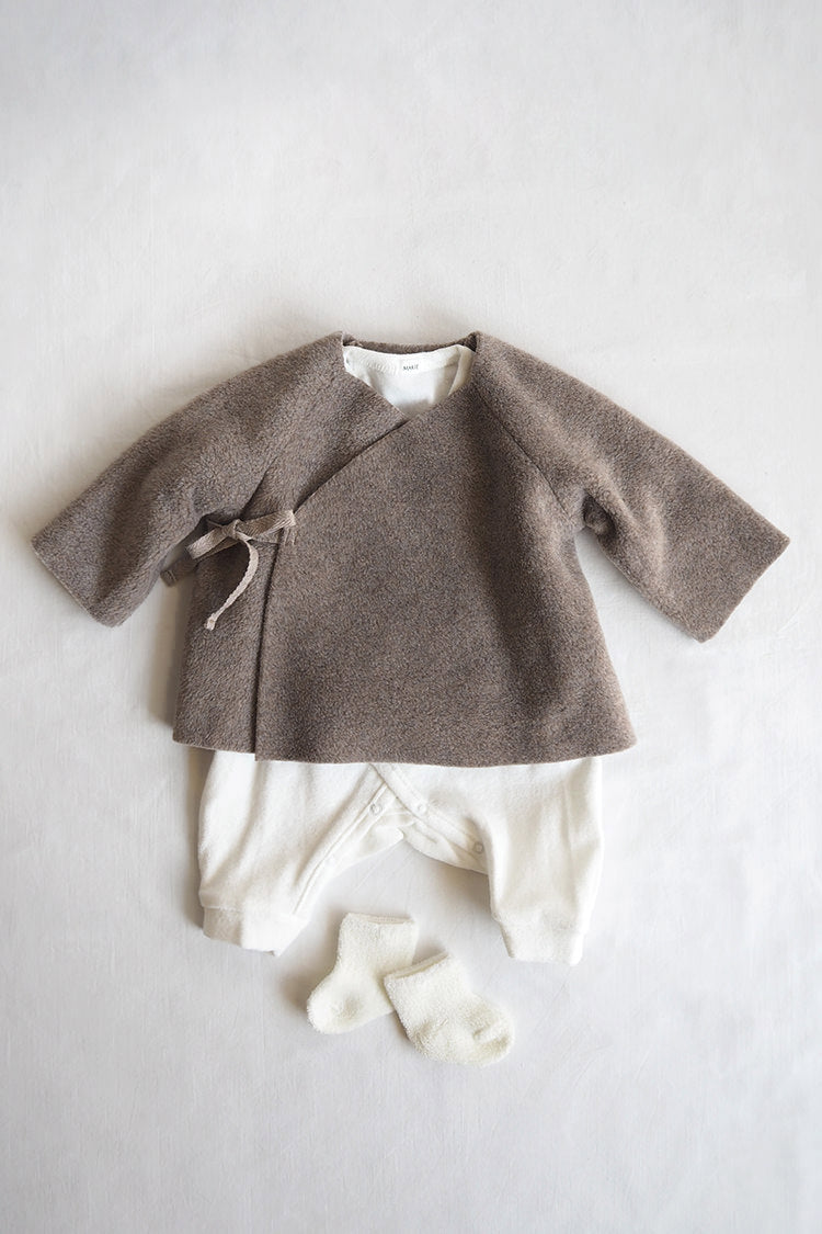 Baby Set #6 Fleece Kimono Jacket, Beige