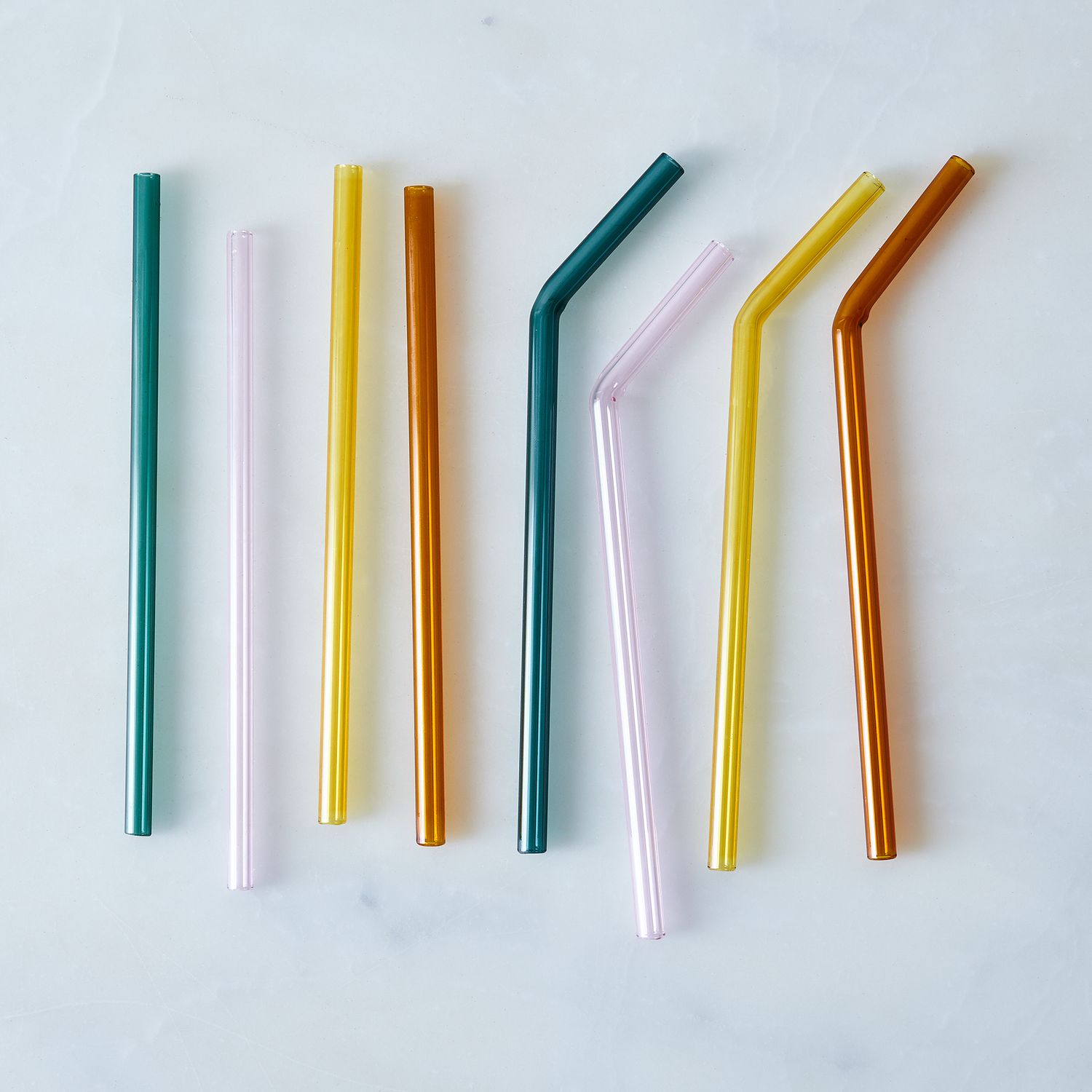 Colored Glass Straws (Set of 4)