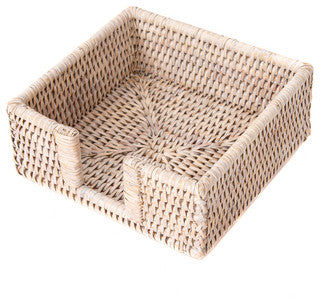 Artifacts Rattan™ Cocktail Napkin Holder with Cutout - Beach Style - Napkin Holders - by Artifacts Trading Company | Houzz