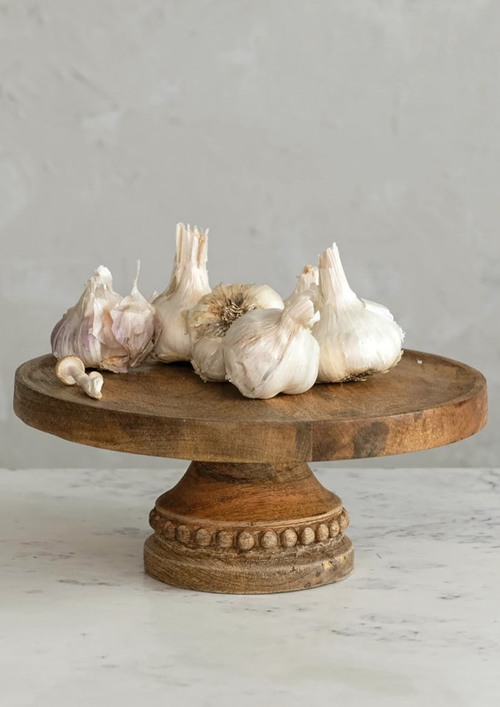 Beaded Wood Pedestal Riser