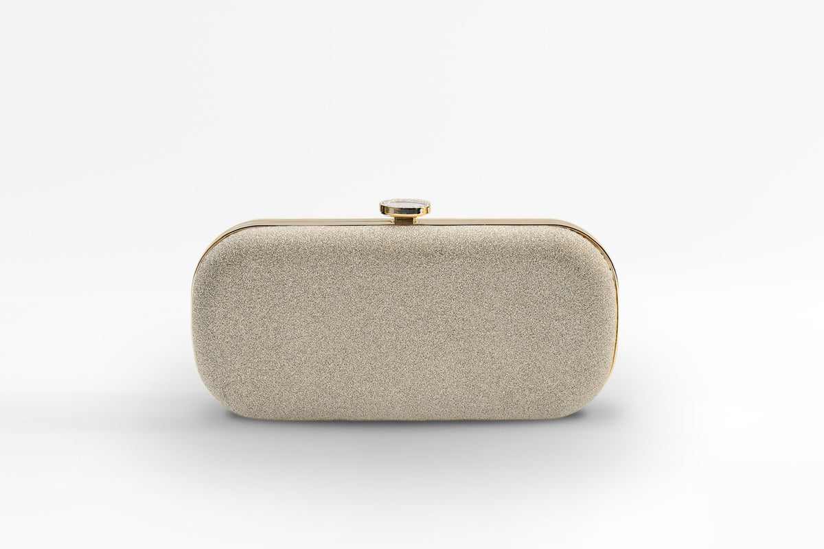 Gold Cannes metallic-leather clutch bag | DeMellier | MATCHES UK