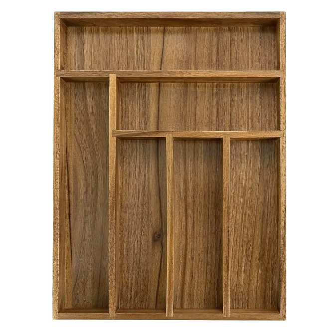 Acacia Kitchen Drawer Organizer - Silverware Organizer