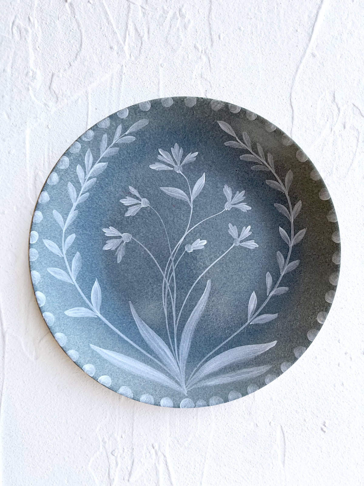 Bleu Orage Bloom Dinner Plate