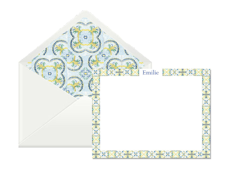 OTM Exclusive: Tile Stationery Set in Blue & Yellow