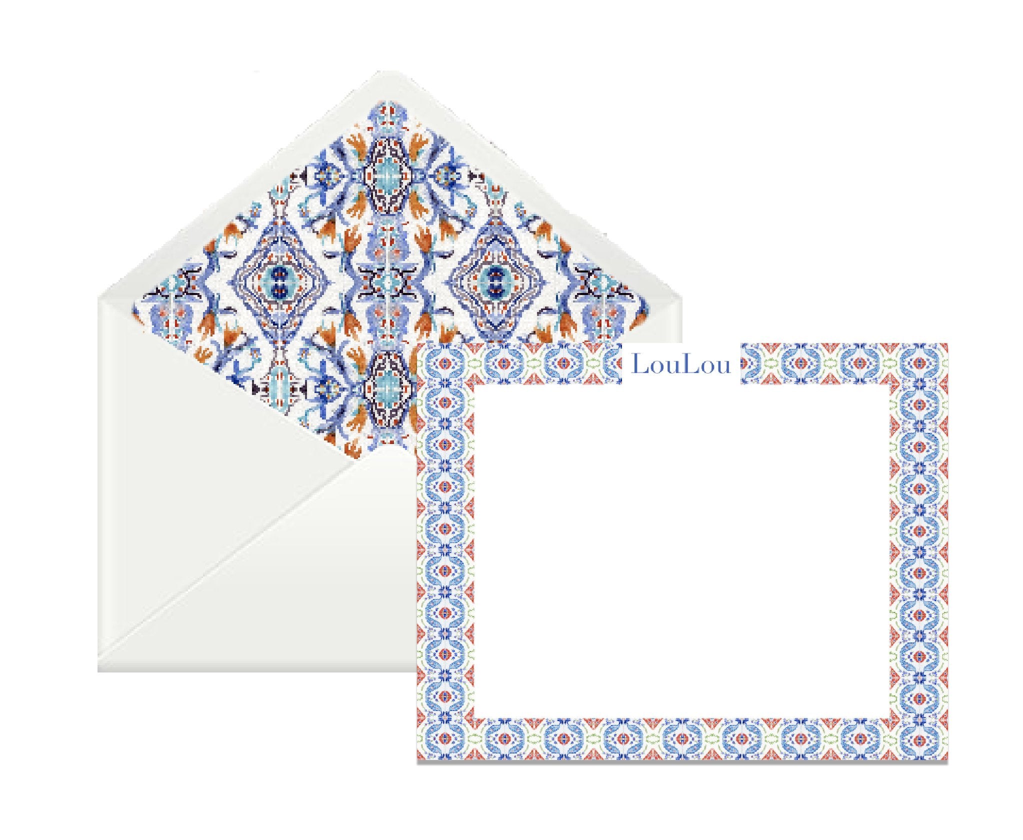 OTM Exclusive: Tile Stationery Set in Blue & Orange