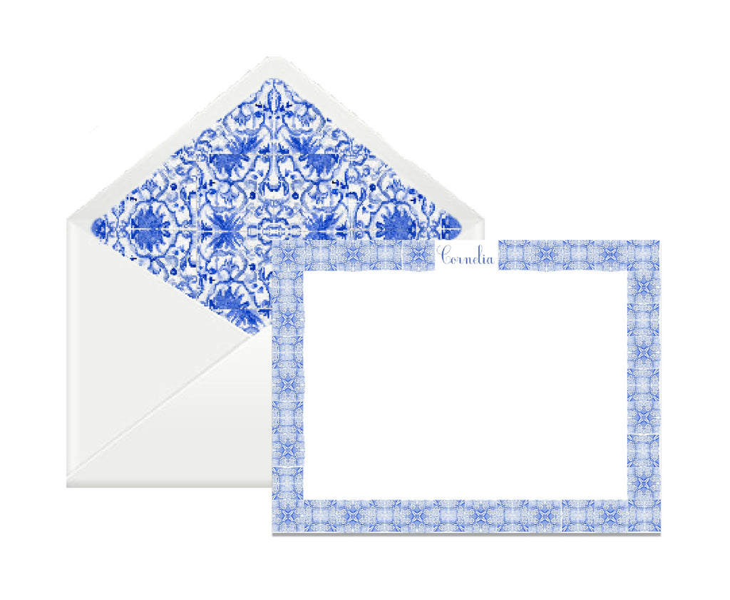 OTM Exclusive: Tile Stationery Set in Blue & White