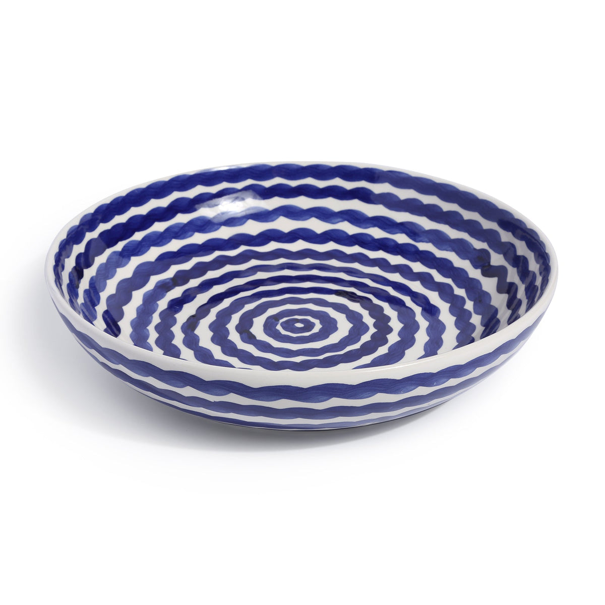 Cobalt Squiggle Serving Bowl