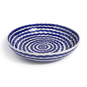 Cobalt Squiggle Serving Bowl