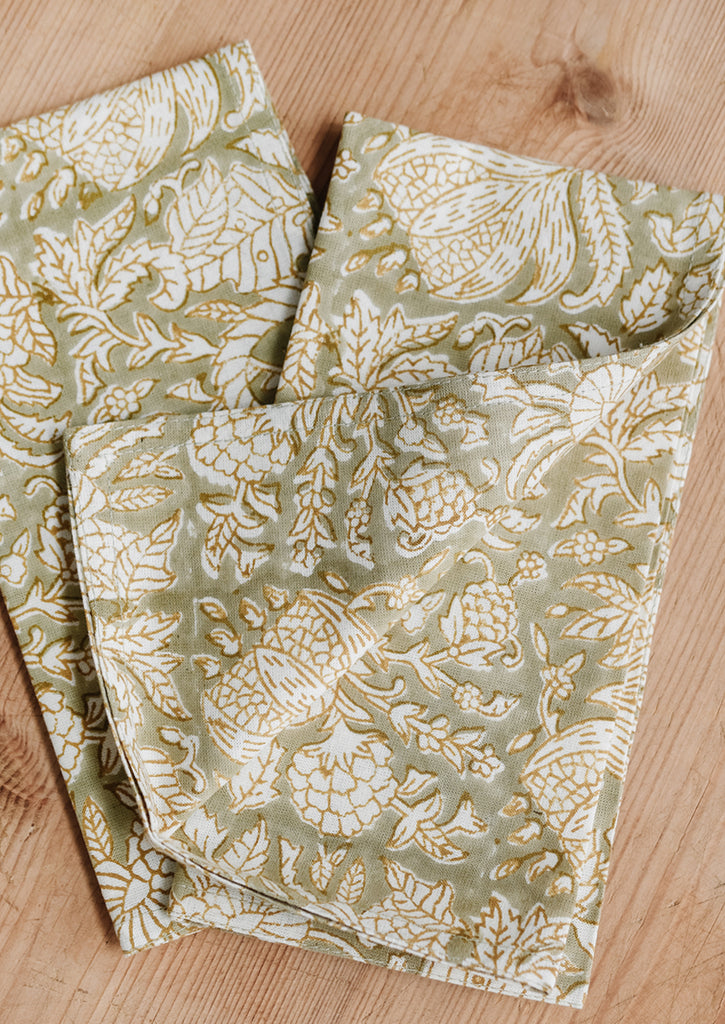 Botanical Block Print Napkin Set