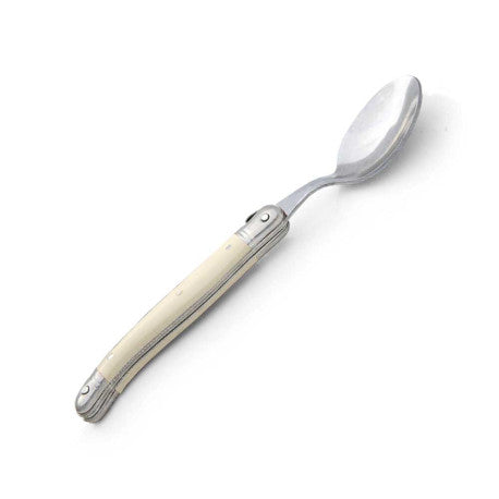 Box of 6 white Laguiole coffee spoons