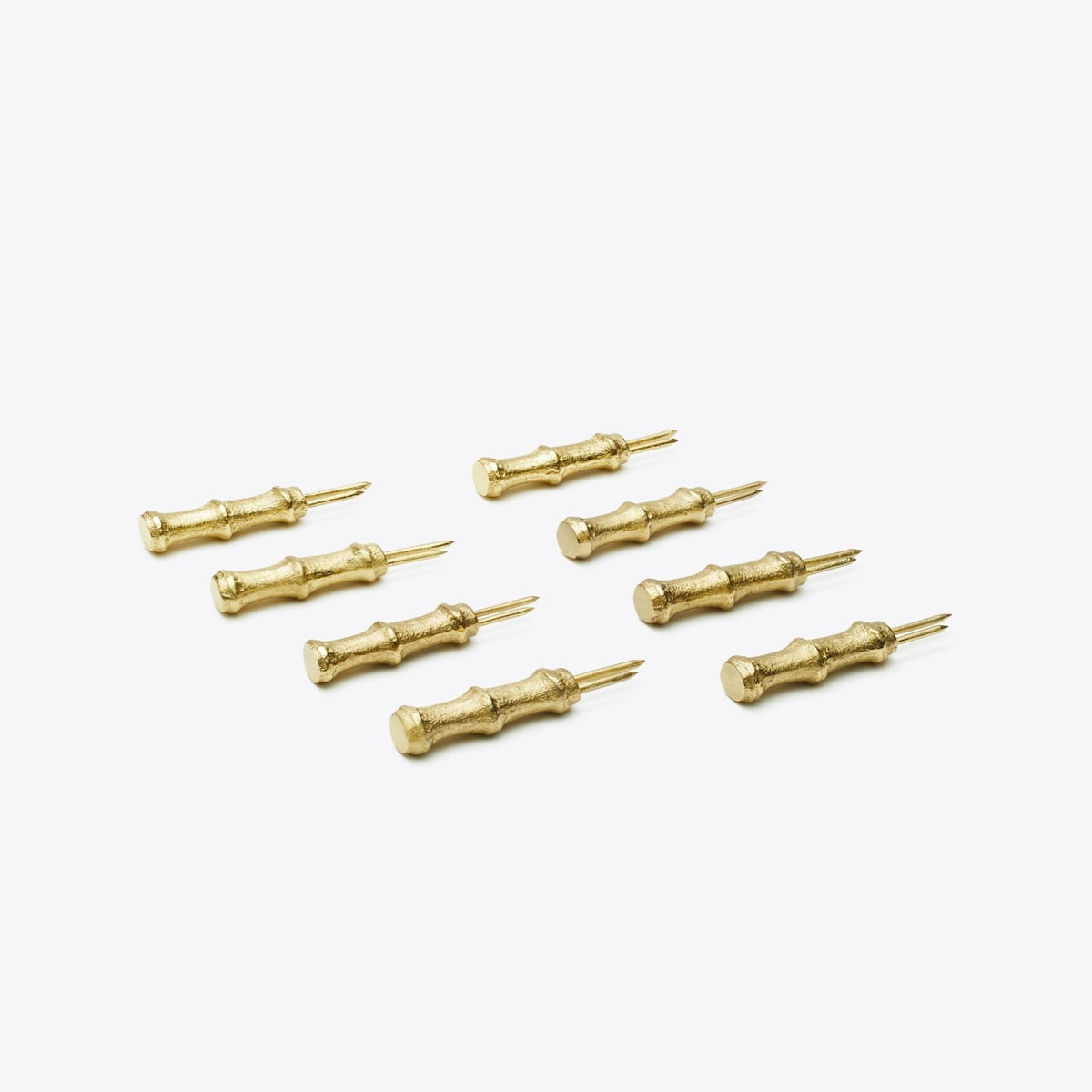BRASS CORN HOLDERS, SET OF 8