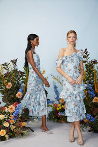 brock collection on over the moon daria cocktail dress in light blue floral taffeta