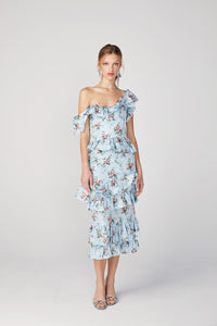 brock collection on over the moon daria cocktail dress in light blue floral taffeta