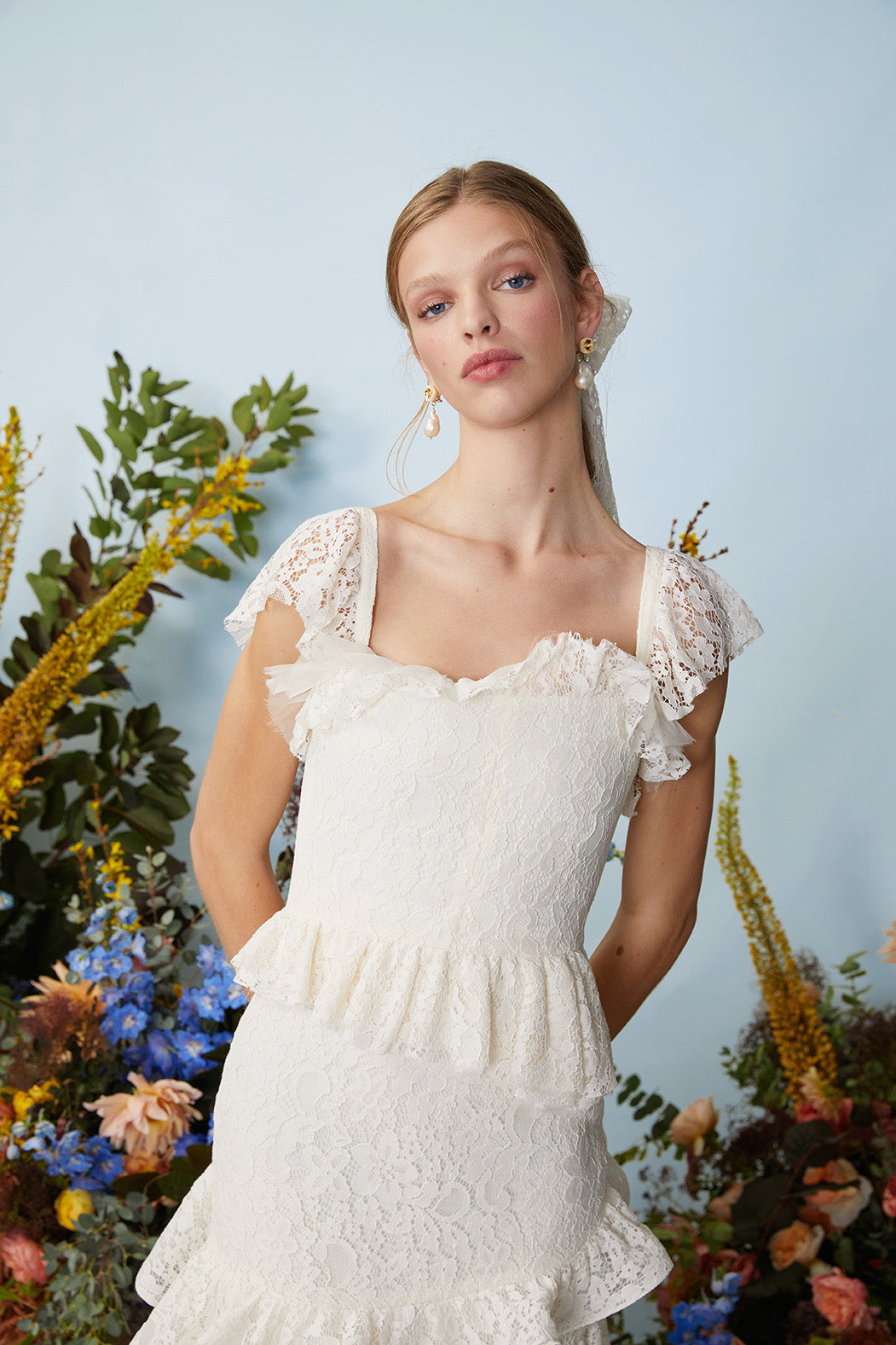 brock collection on over the moon daria gown in chantilly lace