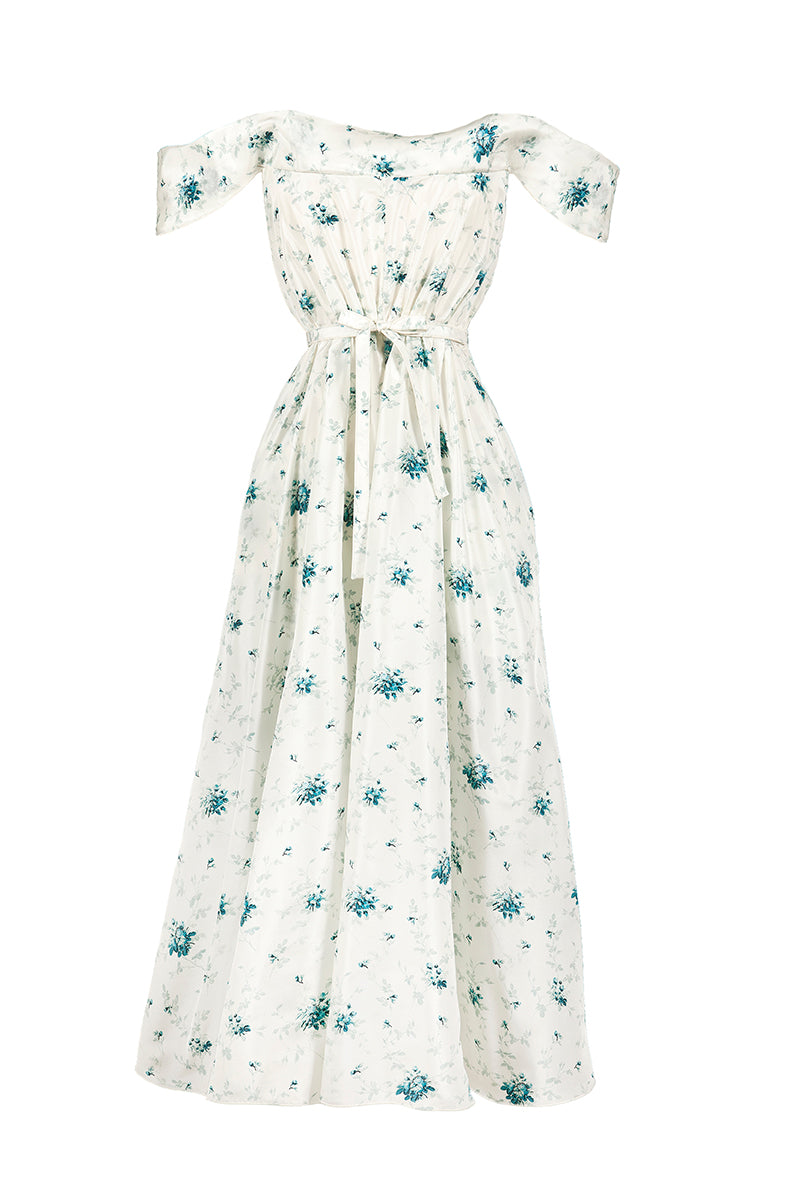 brock collection on over the moon davi dress in white floral taffeta