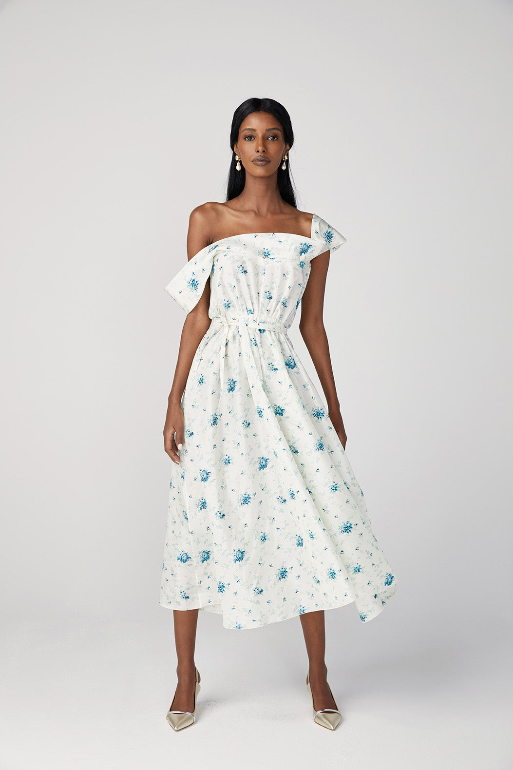 brock collection on over the moon davi dress in white floral taffeta