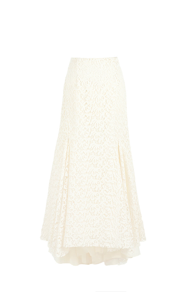 Brock Collection Alexandra Skirt in Guipure Ivory Lace | Over The Moon