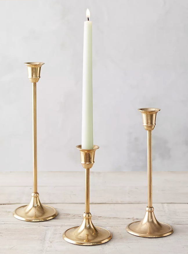 Antiqued Brass Candlestick