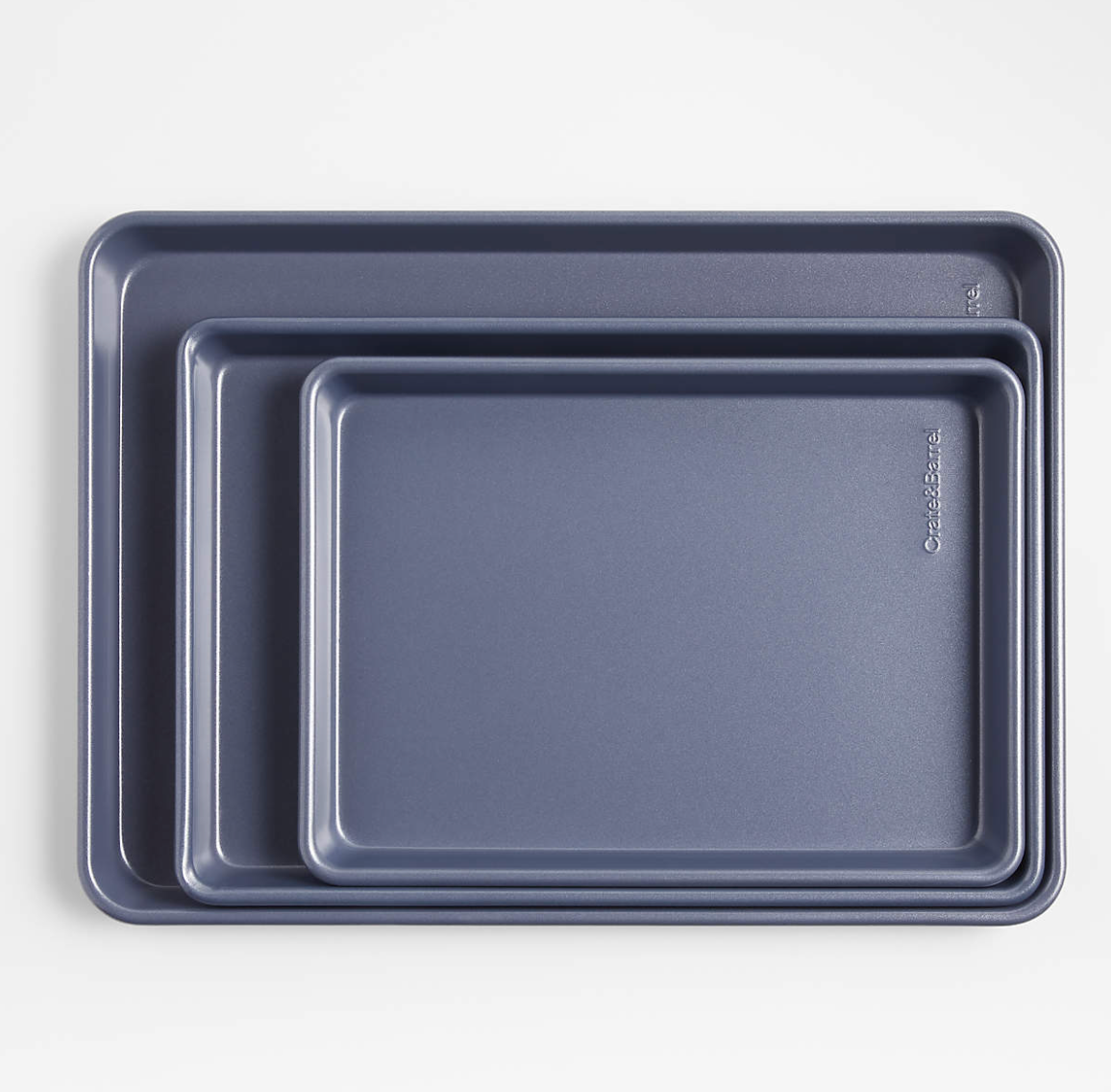 Crate & Barrel Slate Blue Baking Sheets, Set of 3