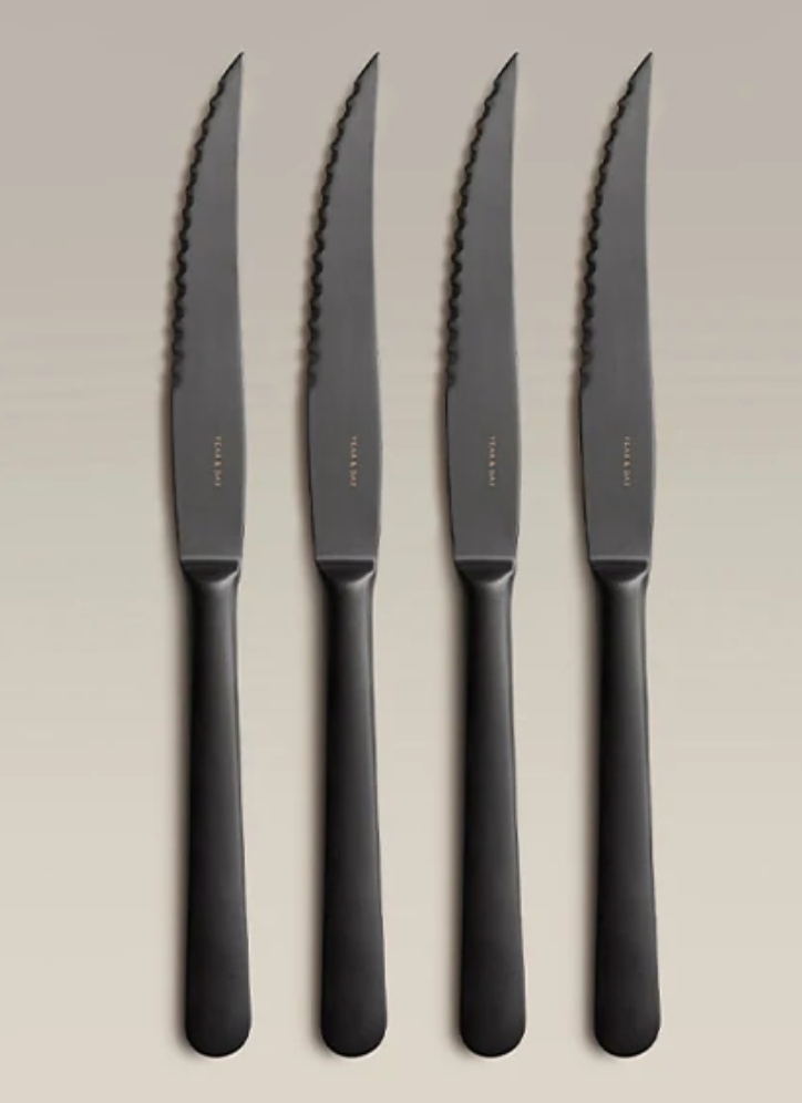 Black Set of 4 Steak Knives