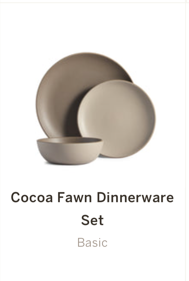Cocoa Fawn Dinnerware Set Basic