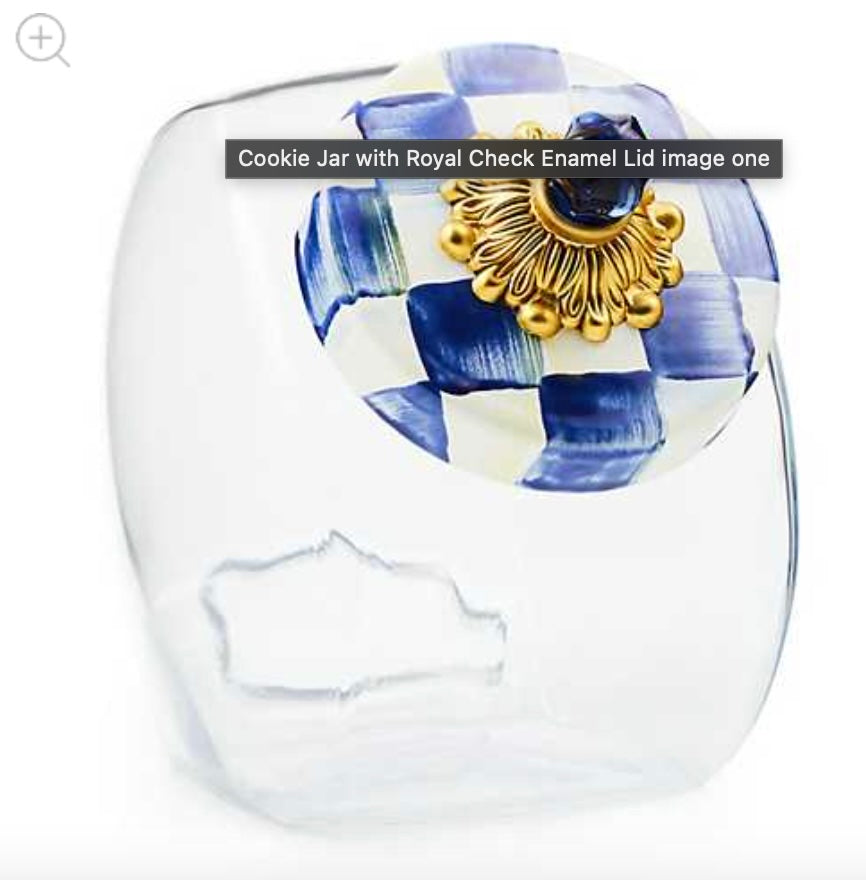 Cookie Jar with Royal Check Lid