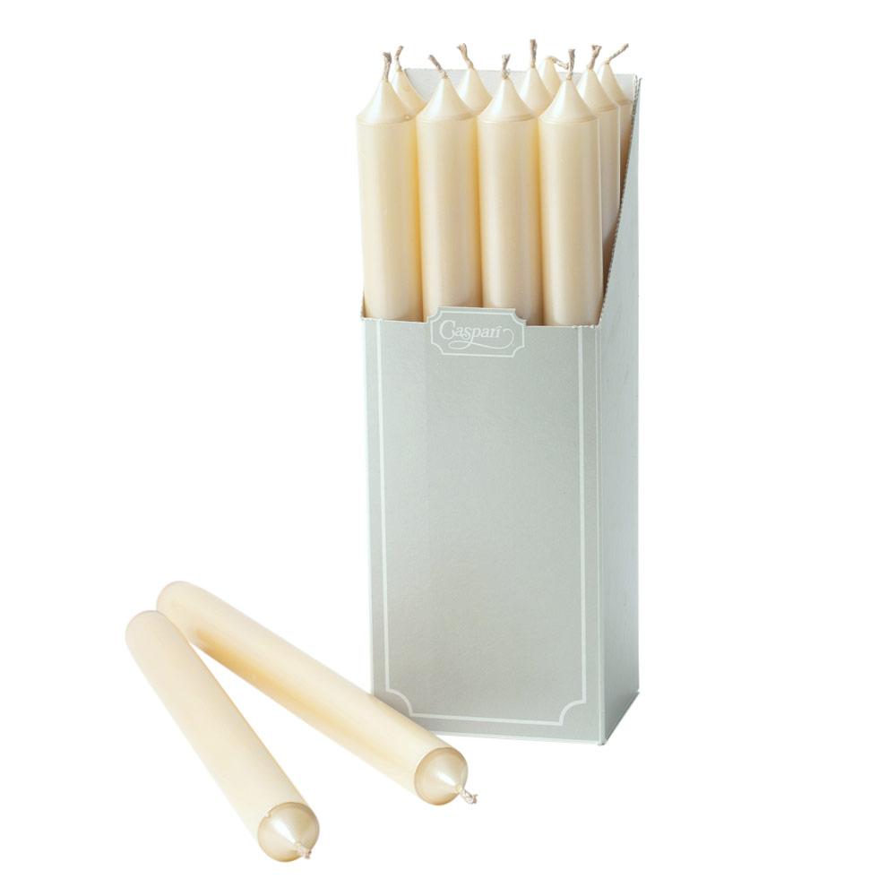 Straight Taper 10" Candles in Ivory Pearlescent, Set of 12