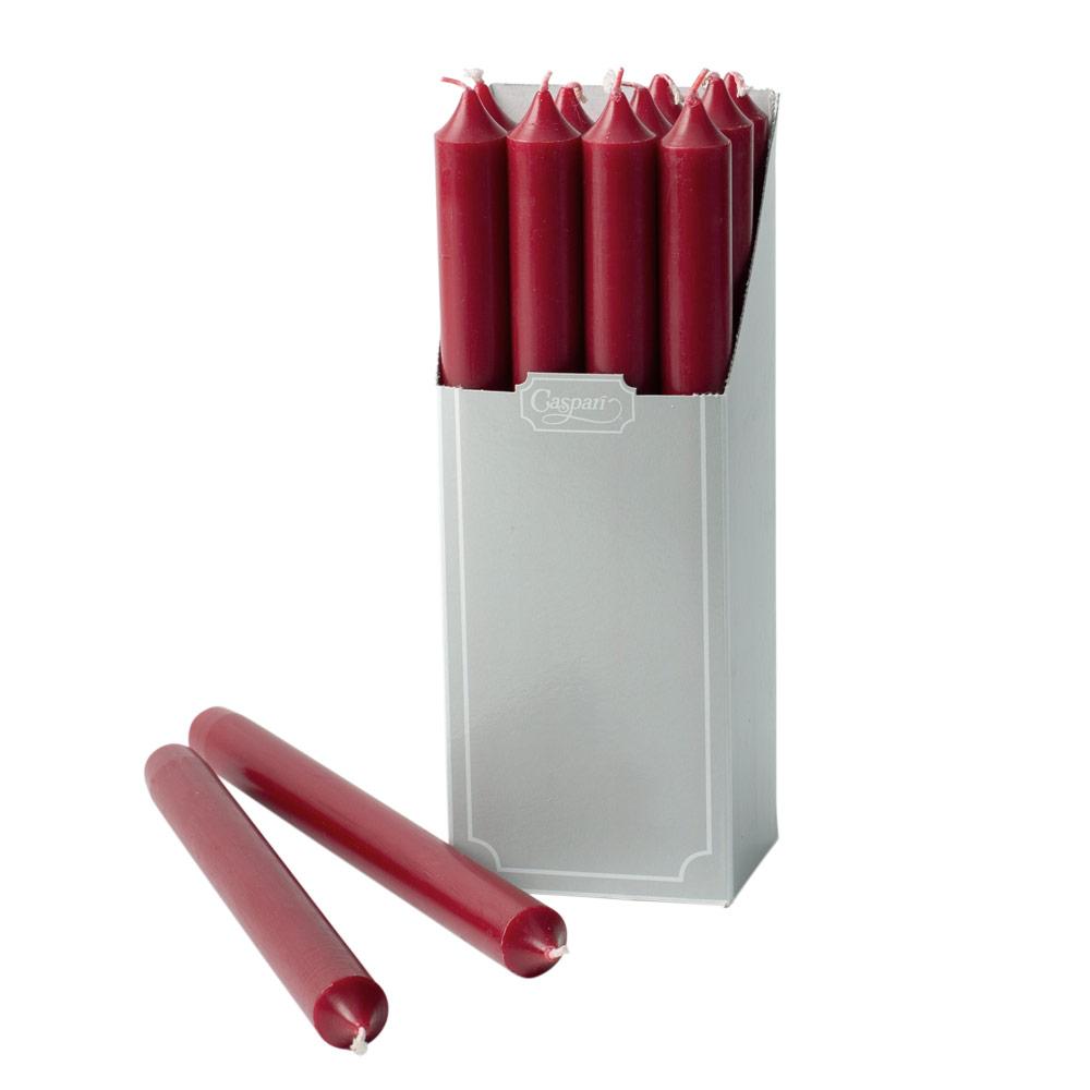 Straight Taper 10" Candles in Cranberry, Set of 12