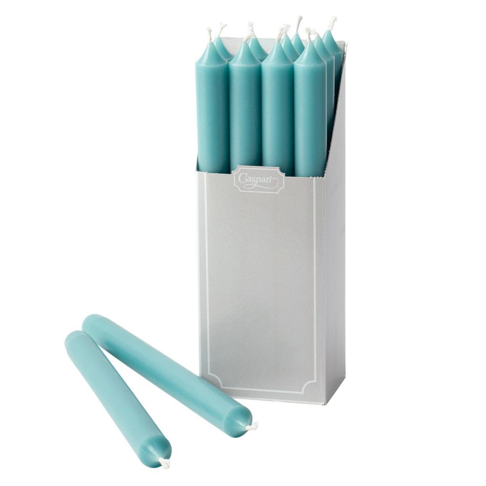 Straight Taper 10" Candles in Turquoise, Set of 12